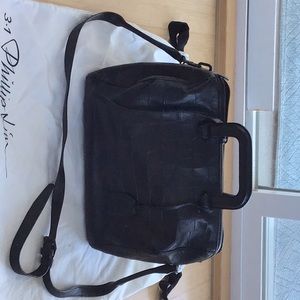 Chocolate leather brown handbag